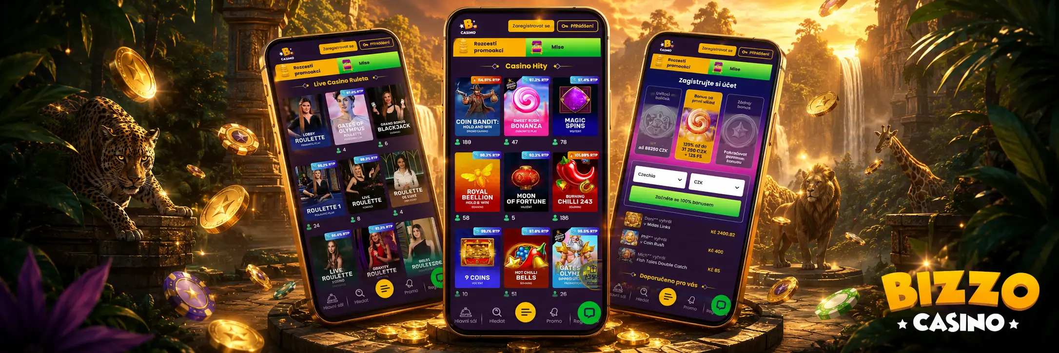 Mobilní aplikace Bizzo Casino